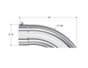 MBRP Exhaust Tip; 5in. O.D. Turn Down 5in. Inlet 14in. Length; T304