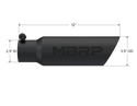 MBRP Exhaust Tip; 3in. O.D. Dual Wall Angled 2in. Inlet 12in. Length-Black Coated