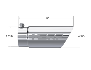 MBRP Exhaust Tip; 3in. O.D. Dual Wall Angled 4in. Inlet 10in. Length; T304