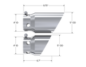 MBRP Exhaust 4in. Inlet 5in. Tip Cover Set-6 In. And 9 In. In Length; T304