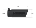 MBRP Exhaust Tip; 4in. O.D. Angled Rolled End 3in. Inlet 10in. Length-Black Coated