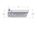 MBRP Exhaust Tip; 4in. O.D. Angled Rolled End 3in. Inlet 10in. Length; T304