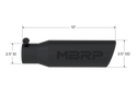 MBRP Exhaust Tip; 3in. O.D. Angled Rolled End 2in. Inlet 12in. Length-Black Coated
