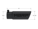 MBRP Exhaust Tip; 3in. O.D. Angled Rolled End; 3in. I.D. Inlet; 10in. Length; Black