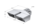 MBRP Exhaust Tip; 8in.x 2? ID; Rectangle; 2in. O.D. Inlet; 8-+ Length; T304