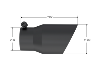 MBRP Exhaust Tip; 4in. O.D.; Dual Wall Angled; 3in. Inlet; 8in. Length; Black