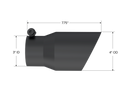 MBRP Exhaust Tip; 4in. O.D.; Dual Wall Angled; 3in. Inlet; 8in. Length; Black