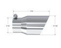 MBRP Exhaust Tip; 4in. O.D.; Dual Wall Angled; 3in. Inlet; 8in. Length; T304