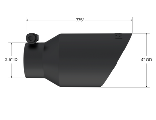 MBRP Exhaust Tip; 4in. O.D.; Dual Wall Angled; 2in. Inlet; 8in. Length; Black