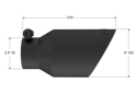 MBRP Exhaust Tip; 4in. O.D.; Dual Wall Angled; 2in. Inlet; 8in. Length; Black