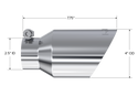 MBRP Exhaust Tip; 4in. O.D.; Dual Wall Angled; 2in. Inlet; 8in. Length; T304