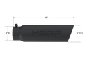 MBRP Exhaust Tip; 5in. O.D.; Angled Rolled End; 4in. Inlet 18in. In Length; Black Coated