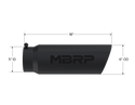 MBRP Exhaust Tip; 6in. O.D.; Angled Rolled End; 5in. Inlet 18in. In Length; Black Coated