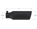 MBRP Exhaust Tip; 4in. O.D.; Angled Rolled End; 2.5in. Inlet; 12in. In Length; Black