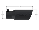 MBRP Exhaust Tip; 4in. O.D. Angled Rolled End 2 3/4in. Inlet 10in. Length; Black