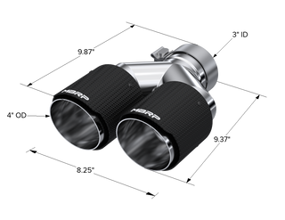 MBRP Exhaust Tip; 4in OD Out; 3in ID; 9.87in Length; Dual Wall; Carbon Fiber