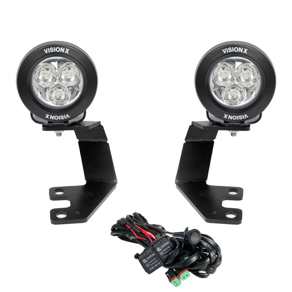 2010-2024 Toyota 4-Runner A-Pillar Mounts with VisionX Mini Cannons CG2 LED Lights