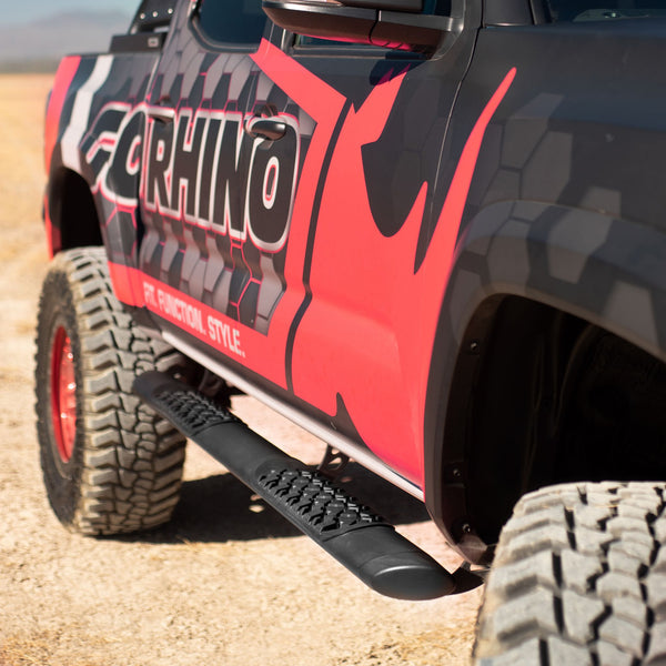 Go Rhino V3415587T - V3 Series Aluminum Side Steps with Mounting Brackets - Textured Black