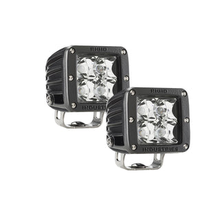 RIGID D-Series E-Mark Certified Spot Optic Surface Mount Black Housing Pair