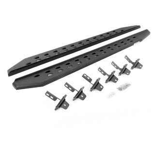Go Rhino 69412973ST - RB20 Slim Line Running Boards With Mounting Brackets - Protective Bedliner Coating