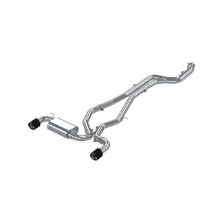 T304 Stainless Steel 3" Cat Back Dual Rear with Carbon Fiber Tips
