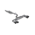 T304 Stainless Steel 3" Cat Back Quad Split Rear Exit with Carbon Fiber Tips (Active Exhaust)