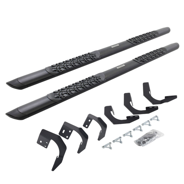 Go Rhino V3429980T - V3 Series Aluminum Side Steps with Mounting Brackets - Textured Black