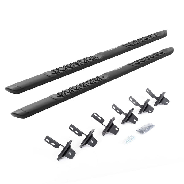Go Rhino V3412974T - V3 Series Aluminum Side Steps with Mounting Brackets - Textured Black