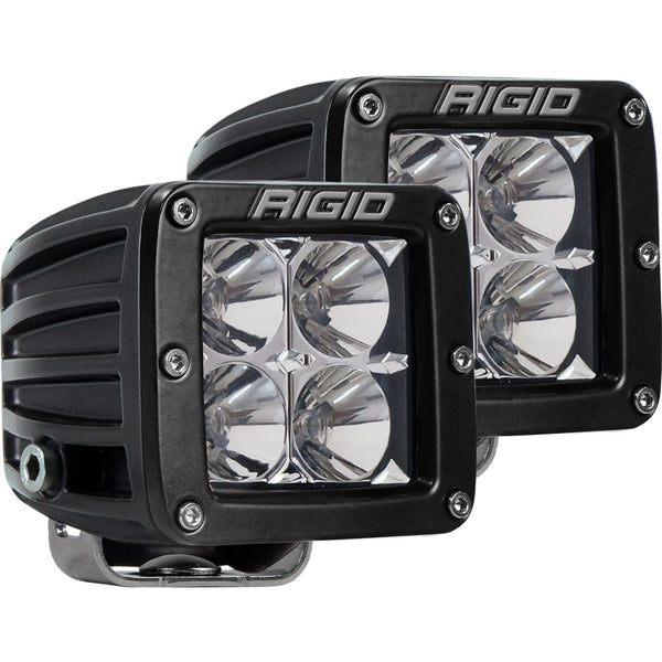 RIGID D-Series PRO LED Light Flood Optic Amber Surface Mount Pair