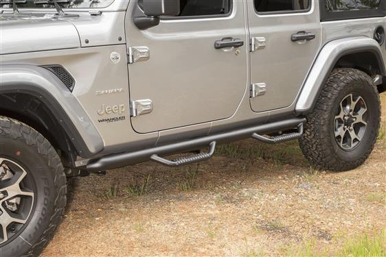 Rugged Ridge Spartan Nerf Bar Kit Textured Black 2018-21  Jeep Wrangler JL 4 Door