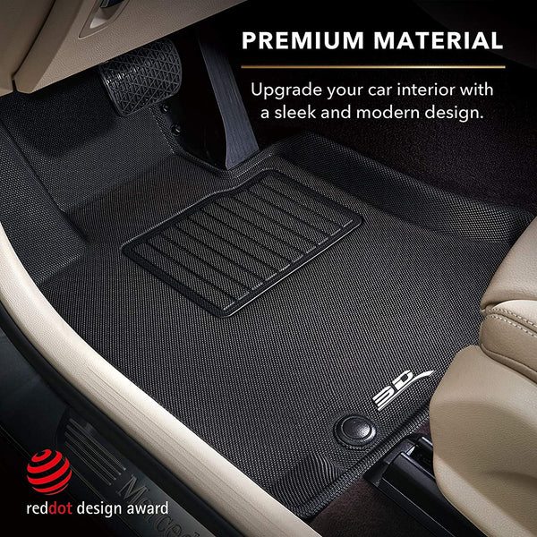 2007-18 Jeep Wrangler JKU 3D MAXpider All-Weather Floor Mats Custom Fit Car Floor Liners, Kagu Series (1st & 2nd Row, Black)