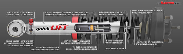2005-18 Nissan Pathfinder Rancho Quicklift Leveling Strut RS9000XL Pair Adjustable
